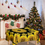 Yellow Flower Kaleidoscope Print Tablecloth
