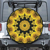 Yellow Flower Kaleidoscope Print Tire Cover