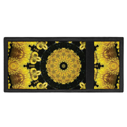 Yellow Flower Kaleidoscope Print Trifold Wallet