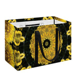 Yellow Flower Kaleidoscope Print Utility Tote Bag