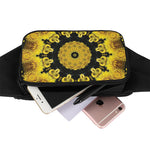 Yellow Flower Kaleidoscope Print Waist Bag