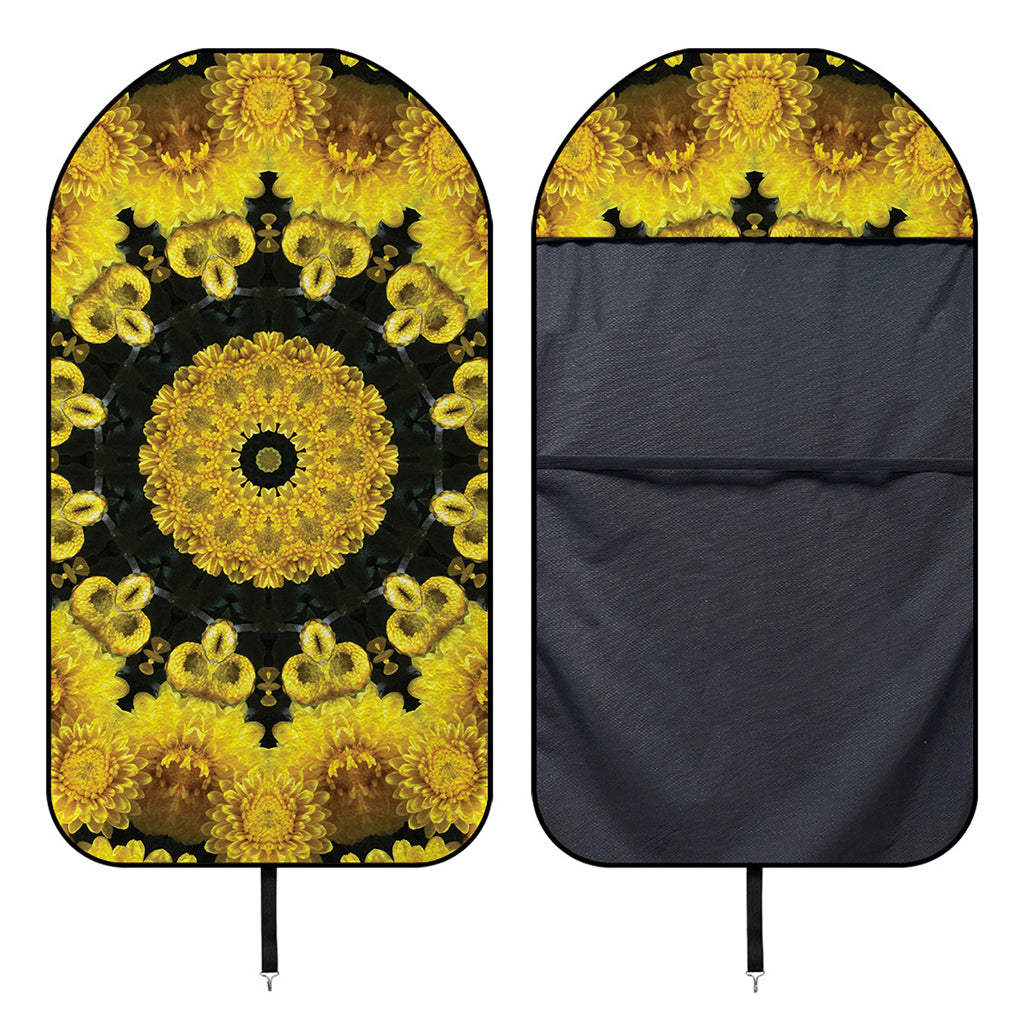 Yellow Flower Kaleidoscope Print Waterproof Car Seat Cover