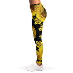 Yellow Flower Kaleidoscope Print Women's Leggings