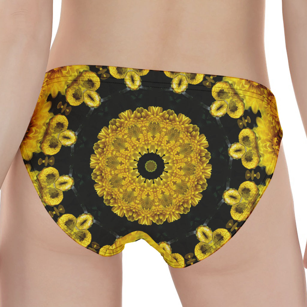 Yellow Flower Kaleidoscope Print Women's Panties