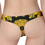 Yellow Flower Kaleidoscope Print Women's Thong