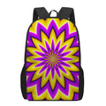 Yellow Flower Moving Optical Illusion 17 Inch Backpack