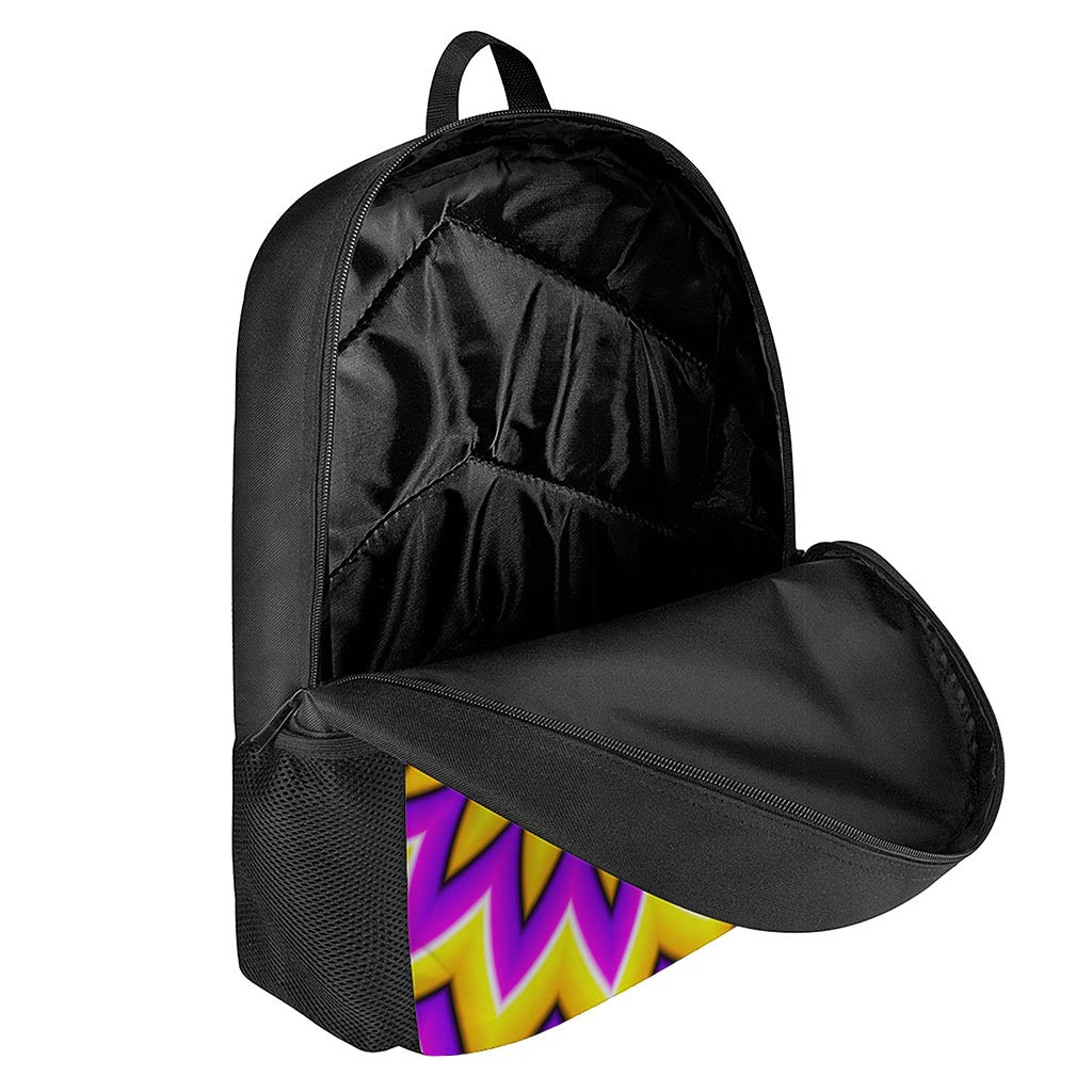 Yellow Flower Moving Optical Illusion 17 Inch Backpack