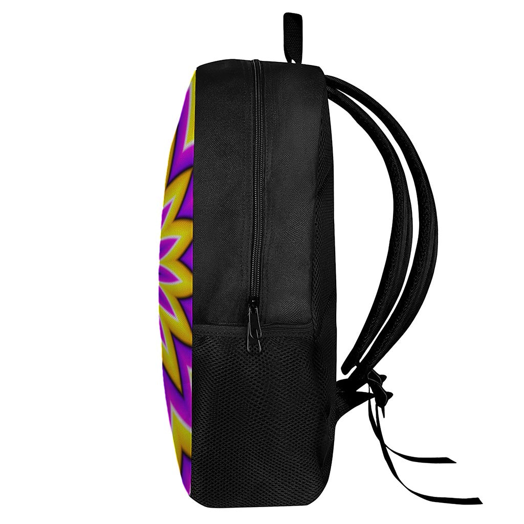 Yellow Flower Moving Optical Illusion 17 Inch Backpack