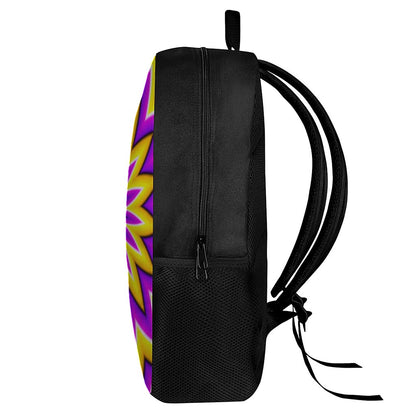 Yellow Flower Moving Optical Illusion 17 Inch Backpack