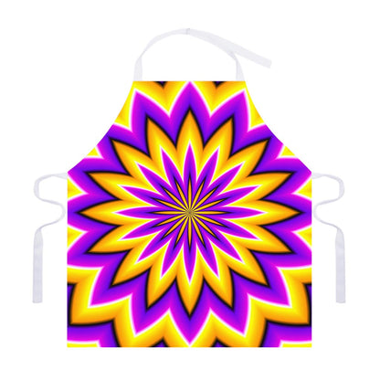 Yellow Flower Moving Optical Illusion Adjustable Apron