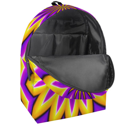 Yellow Flower Moving Optical Illusion Backpack