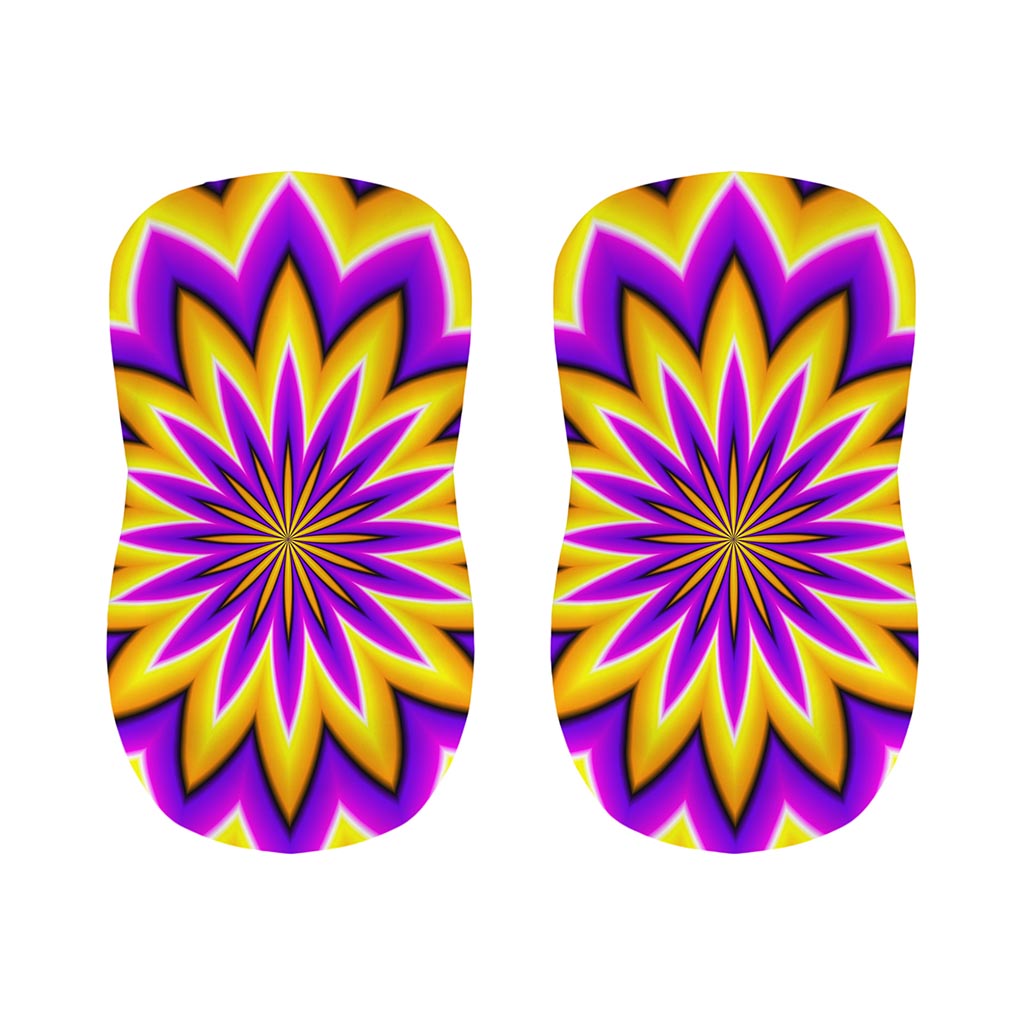 Yellow Flower Moving Optical Illusion Bar Stool Covers