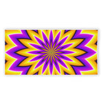 Yellow Flower Moving Optical Illusion Beach Towel