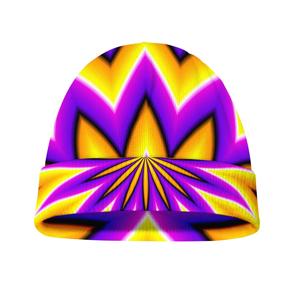 Yellow Flower Moving Optical Illusion Beanie