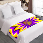 Yellow Flower Moving Optical Illusion Bed Runner