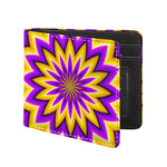Yellow Flower Moving Optical Illusion Bifold Wallet