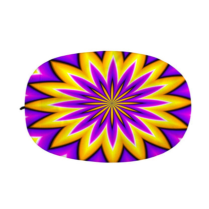 Yellow Flower Moving Optical Illusion Car Side Mirror Covers