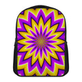 Yellow Flower Moving Optical Illusion Casual Backpack