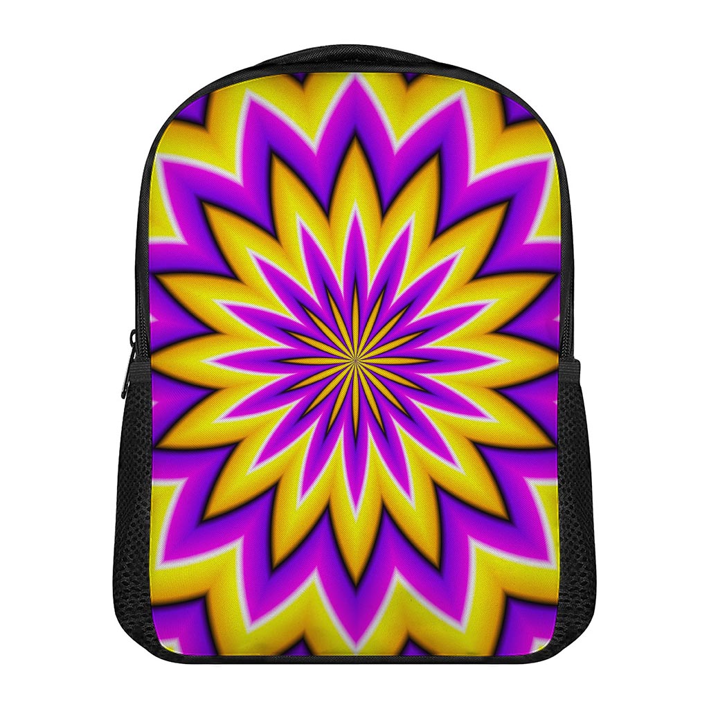 Yellow Flower Moving Optical Illusion Casual Backpack