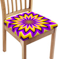 Yellow Flower Moving Optical Illusion Chair Cushion Cover