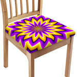 Yellow Flower Moving Optical Illusion Chair Cushion Cover