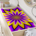 Yellow Flower Moving Optical Illusion Changing Pad Cover