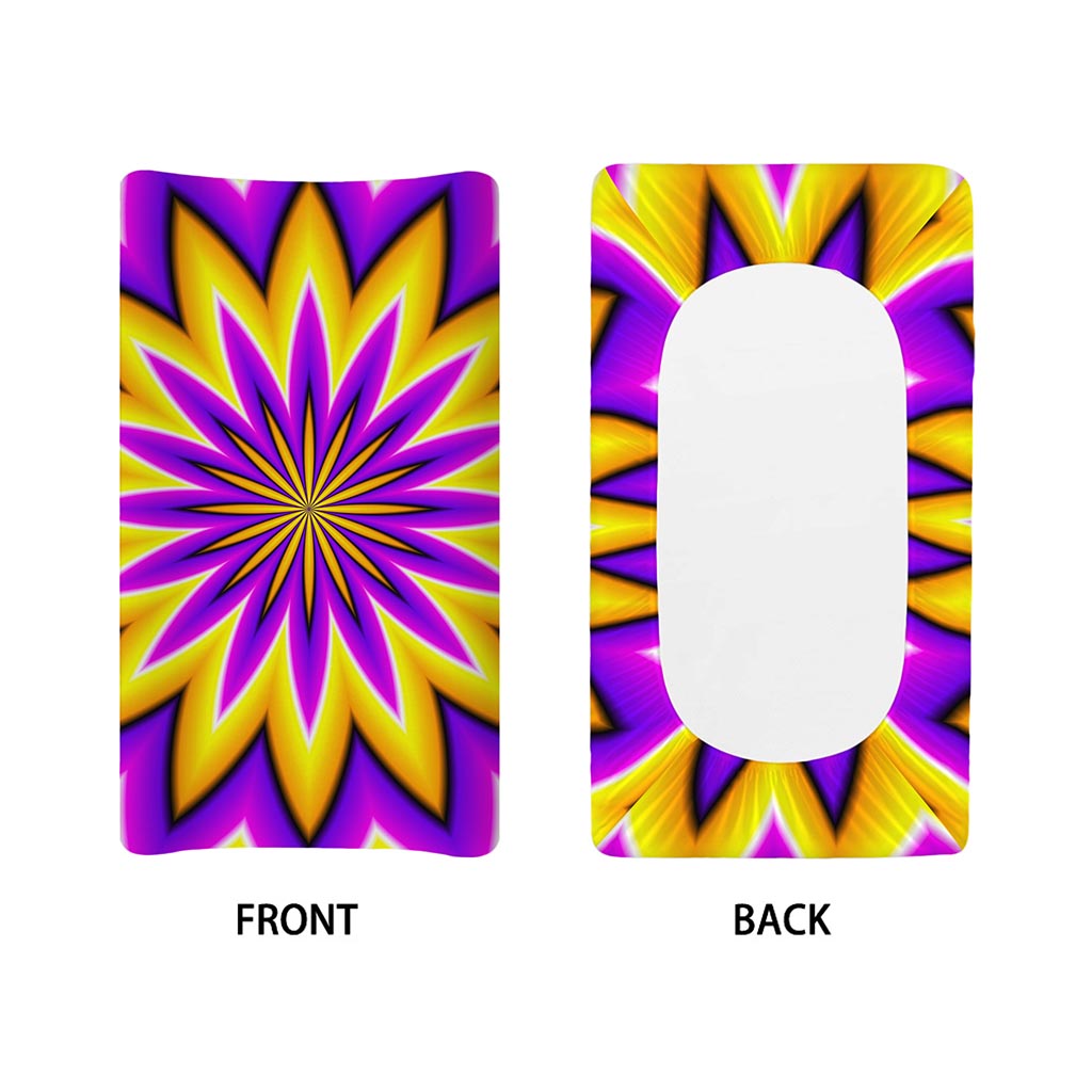 Yellow Flower Moving Optical Illusion Changing Pad Cover