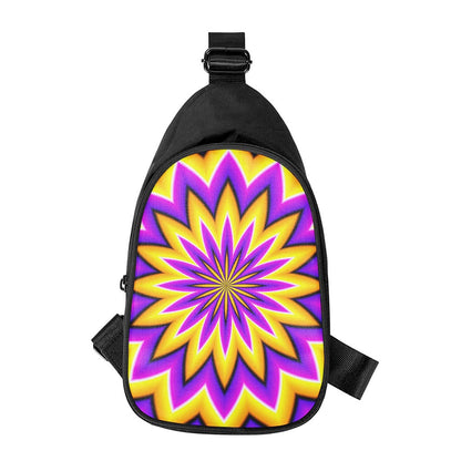 Yellow Flower Moving Optical Illusion Chest Bag