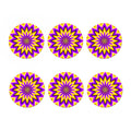 Yellow Flower Moving Optical Illusion Coaster Set