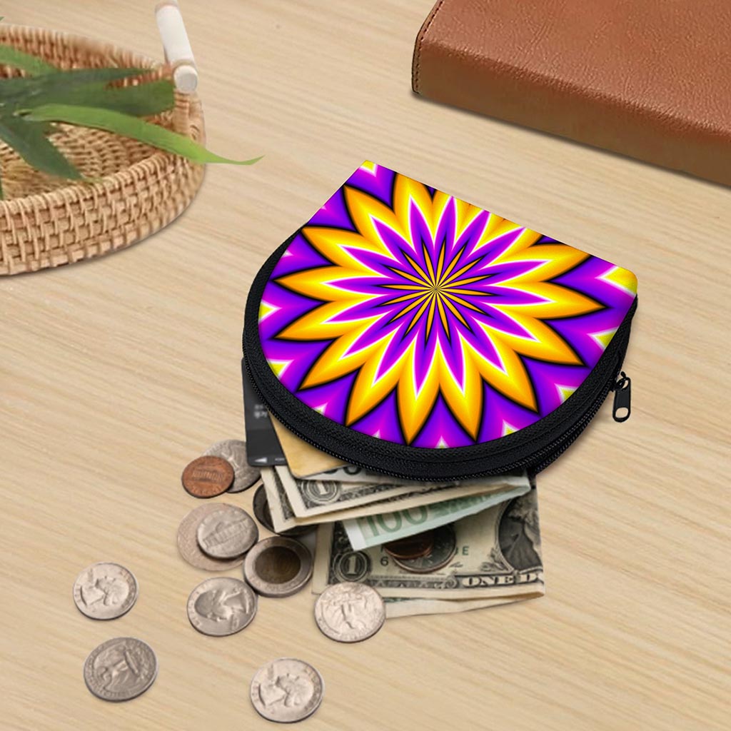 Yellow Flower Moving Optical Illusion Coin Purse