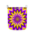 Yellow Flower Moving Optical Illusion Collapsible Laundry Basket