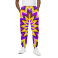 Yellow Flower Moving Optical Illusion Cotton Sweatpants