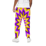 Yellow Flower Moving Optical Illusion Cotton Pants