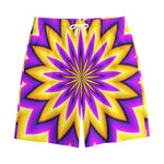 Yellow Flower Moving Optical Illusion Cotton Shorts