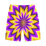 Yellow Flower Moving Optical Illusion Cotton Shorts