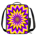 Yellow Flower Moving Optical Illusion Crossbody Lunch Bag