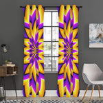 Yellow Flower Moving Optical Illusion Curtain