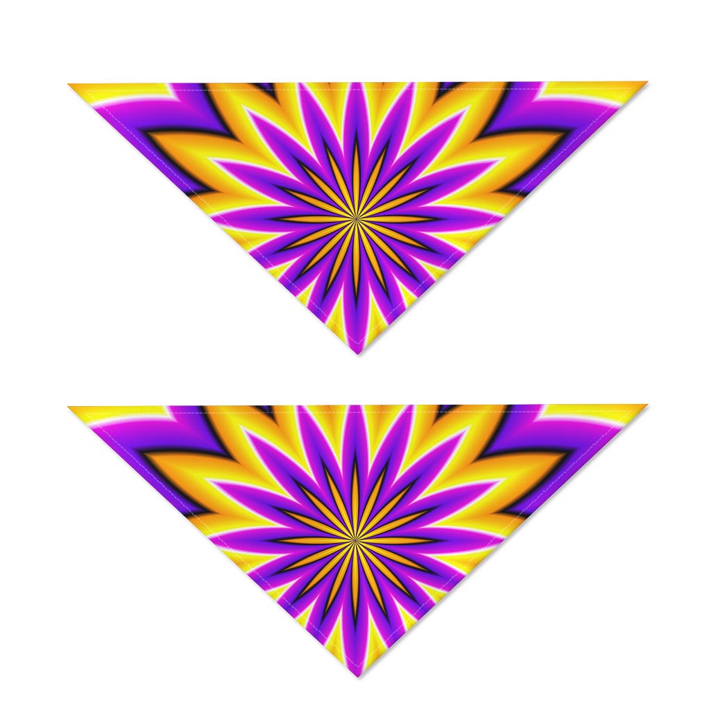 Yellow Flower Moving Optical Illusion Dog Bandana