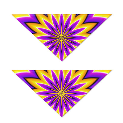 Yellow Flower Moving Optical Illusion Dog Bandana