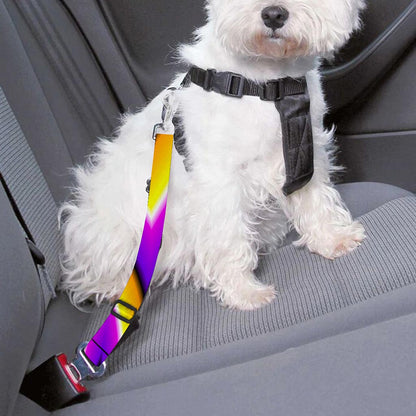Yellow Flower Moving Optical Illusion Dog Seat Belt