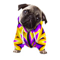 Yellow Flower Moving Optical Illusion Dog Zip Up Hoodie