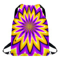 Yellow Flower Moving Optical Illusion Drawstring Backpack