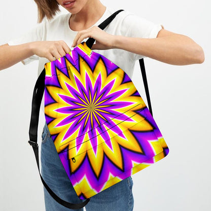 Yellow Flower Moving Optical Illusion Drawstring Backpack