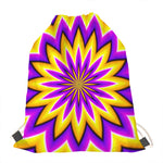 Yellow Flower Moving Optical Illusion Drawstring Bag