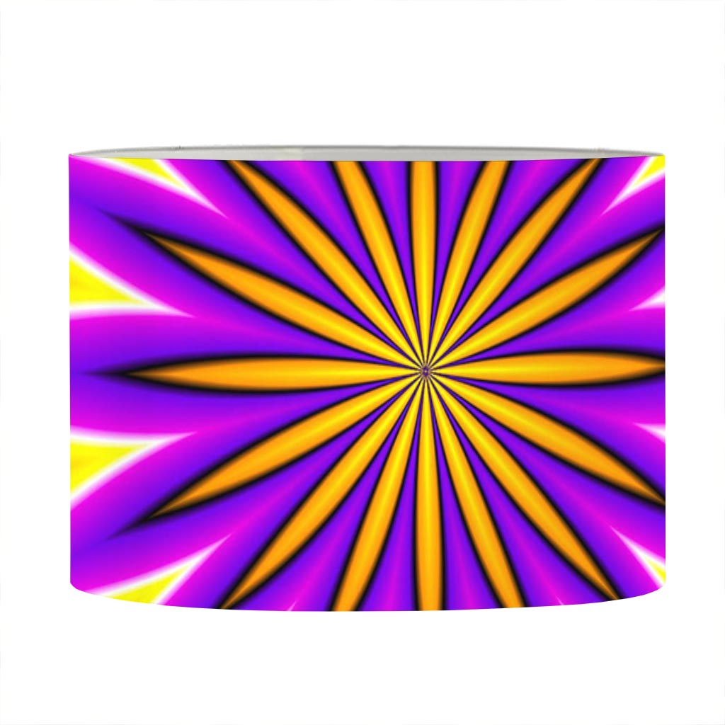 Yellow Flower Moving Optical Illusion Drum Lamp Shade