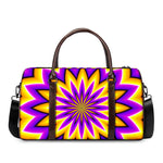 Yellow Flower Moving Optical Illusion Duffle Bag