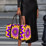 Yellow Flower Moving Optical Illusion Duffle Bag