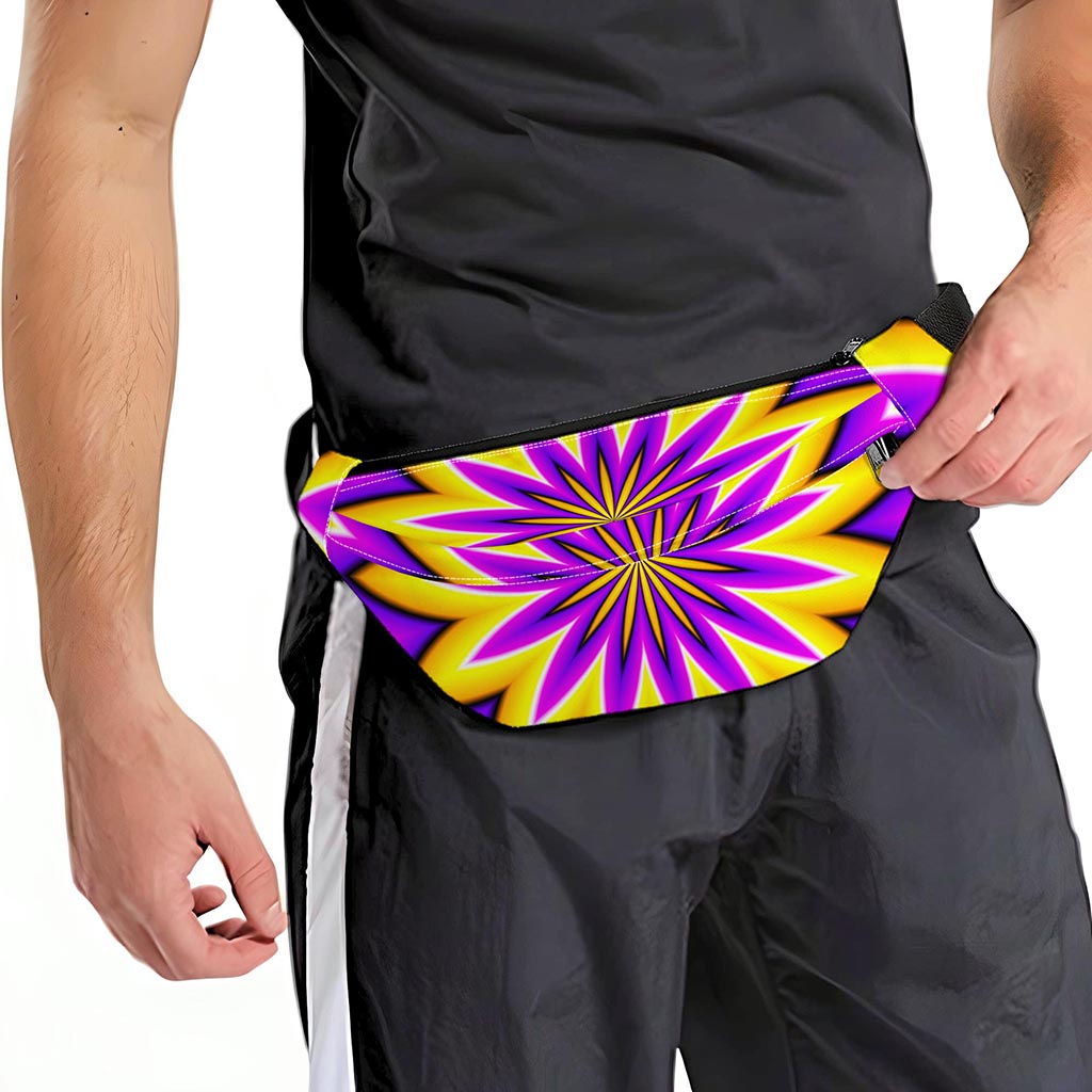 Yellow Flower Moving Optical Illusion Fanny Pack