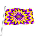 Yellow Flower Moving Optical Illusion Flag
