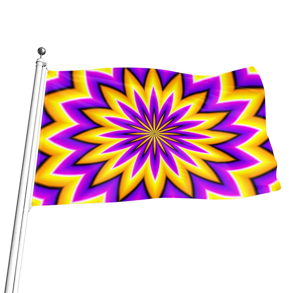 Yellow Flower Moving Optical Illusion Flag